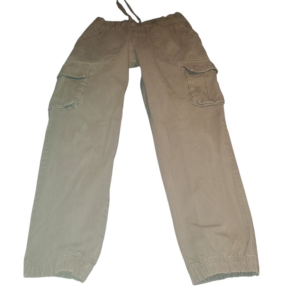 LCKR Size M (28x28) Cotton Spandex Pull On Cargo Pants Slim FLAWS Grayish Tan